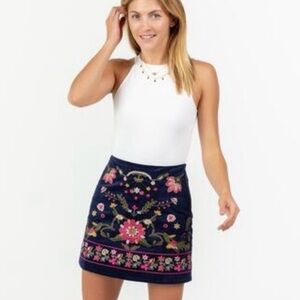Harper Heritage Corduroy embroidered floral skirt #P00